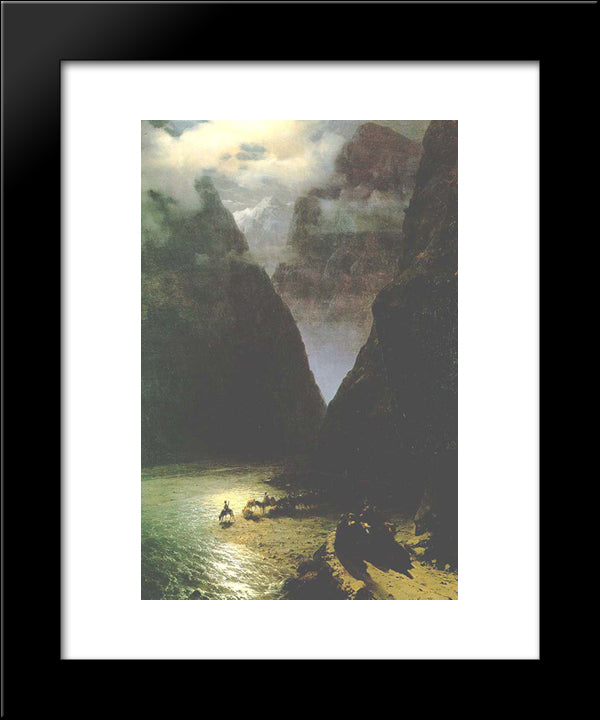 The Daryal Canyon 20x24 Black Modern Wood Framed Art Print Poster by Aivazovsky, Ivan