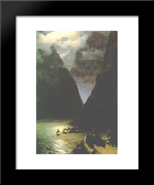 The Daryal Canyon 20x24 Black Modern Wood Framed Art Print Poster by Aivazovsky, Ivan