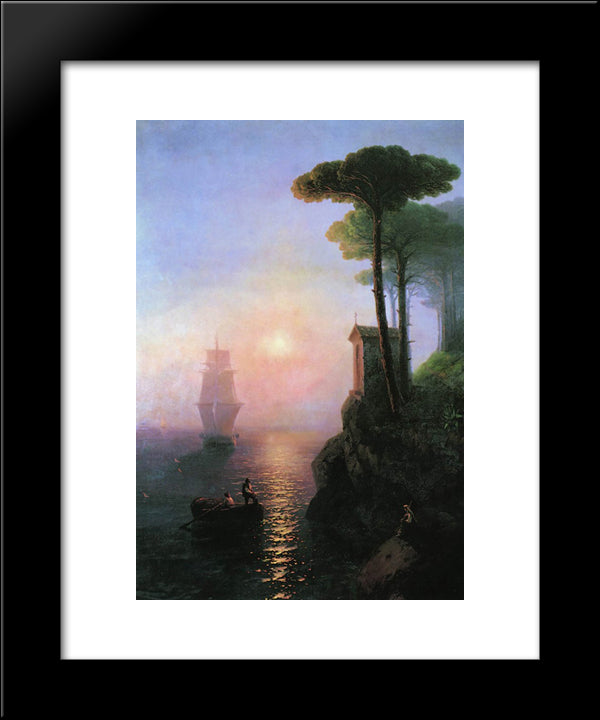 Misty Morning In Italy 20x24 Black Modern Wood Framed Art Print Poster by Aivazovsky, Ivan