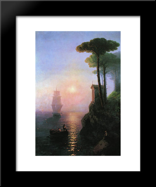 Misty Morning In Italy 20x24 Black Modern Wood Framed Art Print Poster by Aivazovsky, Ivan