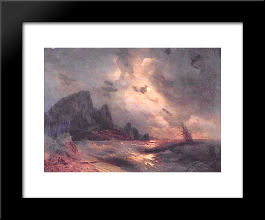 Sea 20x24 Black Modern Wood Framed Art Print Poster by Aivazovsky, Ivan