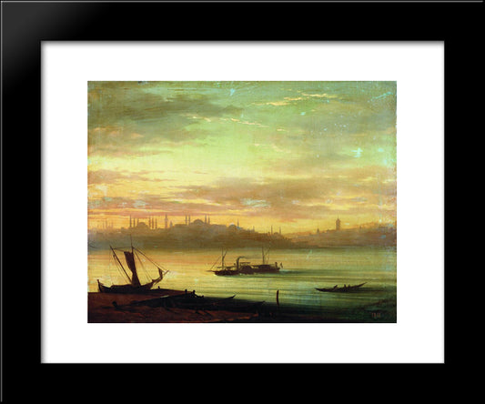View Of The Bosporus 20x24 Black Modern Wood Framed Art Print Poster by Aivazovsky, Ivan