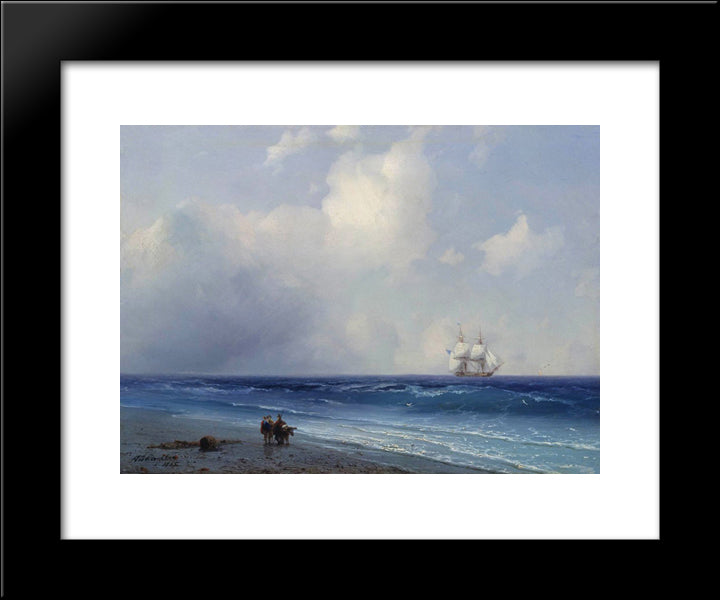 Sea View 20x24 Black Modern Wood Framed Art Print Poster by Aivazovsky, Ivan