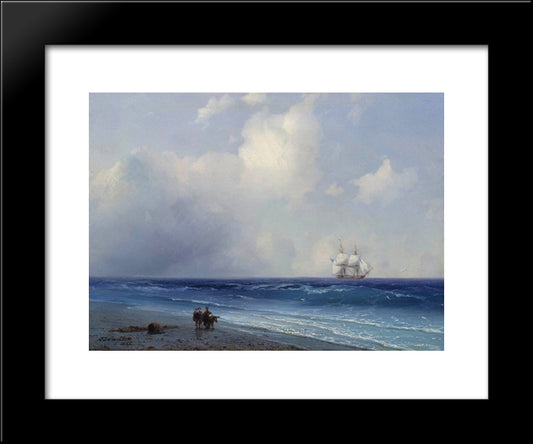 Sea View 20x24 Black Modern Wood Framed Art Print Poster by Aivazovsky, Ivan