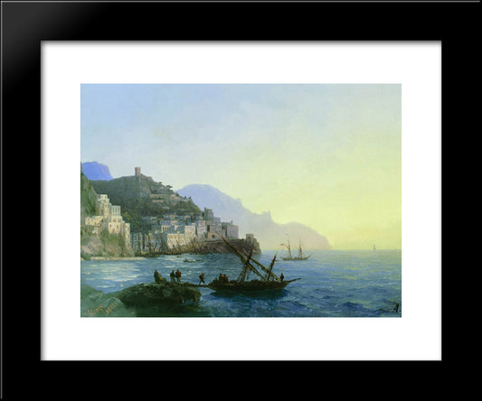 View Of Amalfi 20x24 Black Modern Wood Framed Art Print Poster by Aivazovsky, Ivan