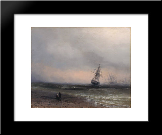 Seascape In Crimea 20x24 Black Modern Wood Framed Art Print Poster by Aivazovsky, Ivan