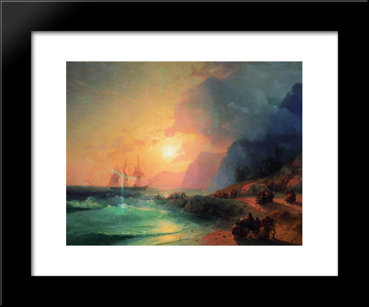 On The Island Of Crete 20x24 Black Modern Wood Framed Art Print Poster by Aivazovsky, Ivan