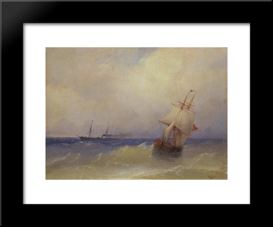 Sea 20x24 Black Modern Wood Framed Art Print Poster by Aivazovsky, Ivan