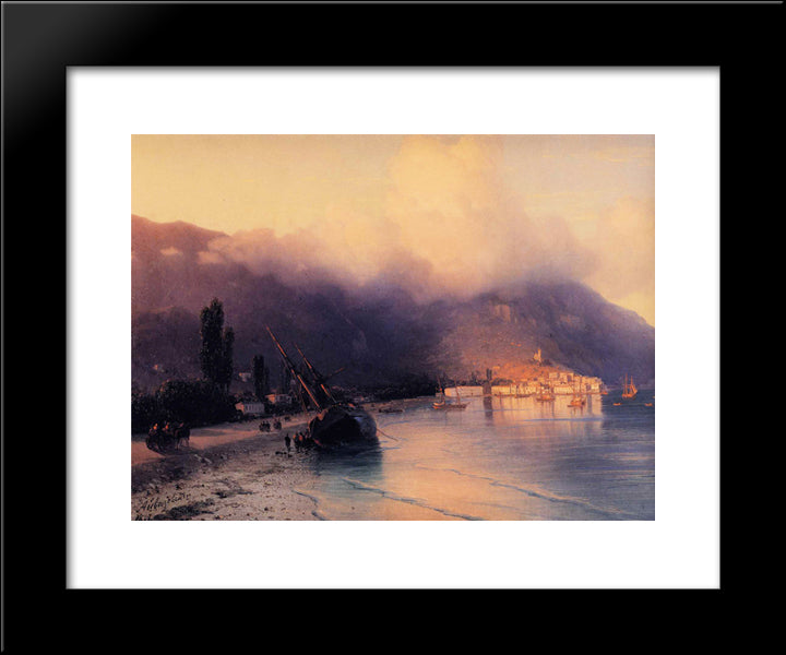 View Of Yalta 20x24 Black Modern Wood Framed Art Print Poster by Aivazovsky, Ivan