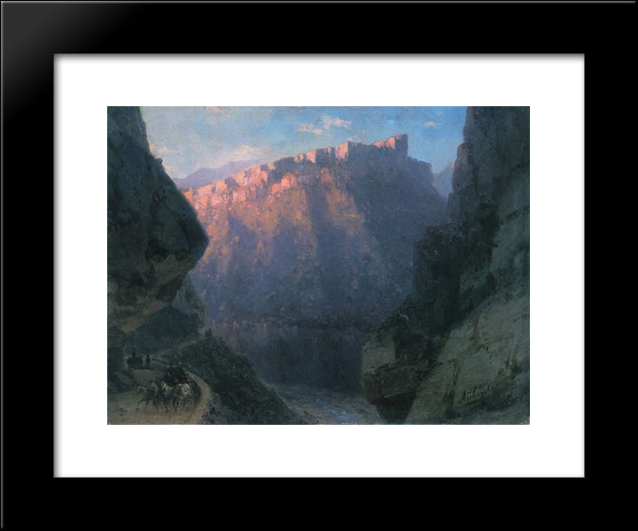 Darial Gorge 20x24 Black Modern Wood Framed Art Print Poster by Aivazovsky, Ivan