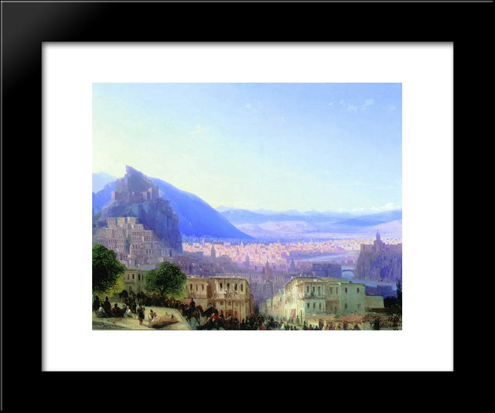 View Of Tiflis 20x24 Black Modern Wood Framed Art Print Poster by Aivazovsky, Ivan