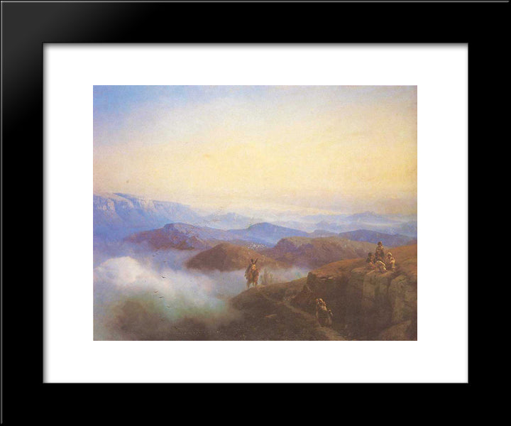 Range Of The Caucasus Mountains 20x24 Black Modern Wood Framed Art Print Poster by Aivazovsky, Ivan
