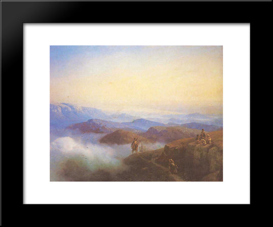 Range Of The Caucasus Mountains 20x24 Black Modern Wood Framed Art Print Poster by Aivazovsky, Ivan