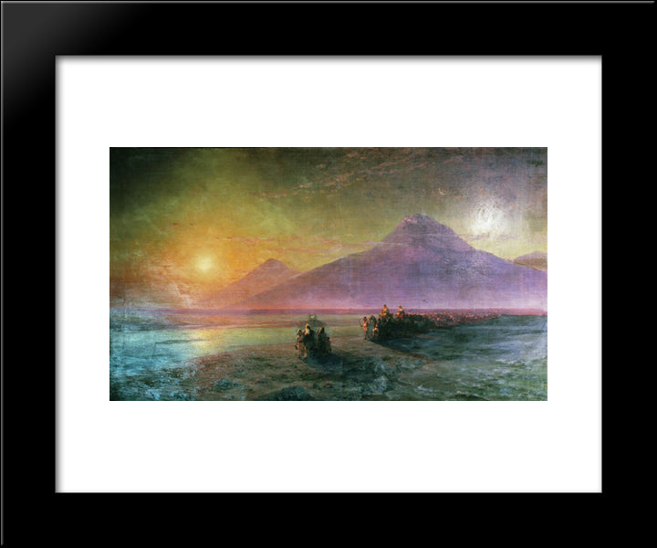 Dejection Of Noah From Mountain Ararat 20x24 Black Modern Wood Framed Art Print Poster by Aivazovsky, Ivan