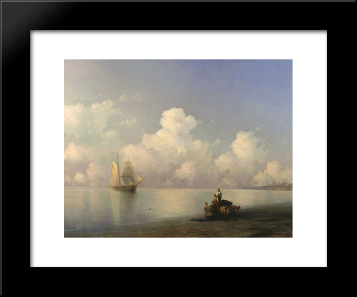 Evening At Sea 20x24 Black Modern Wood Framed Art Print Poster by Aivazovsky, Ivan