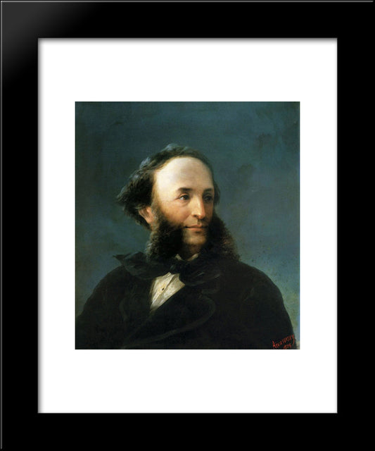 Self-Portrait 20x24 Black Modern Wood Framed Art Print Poster by Aivazovsky, Ivan