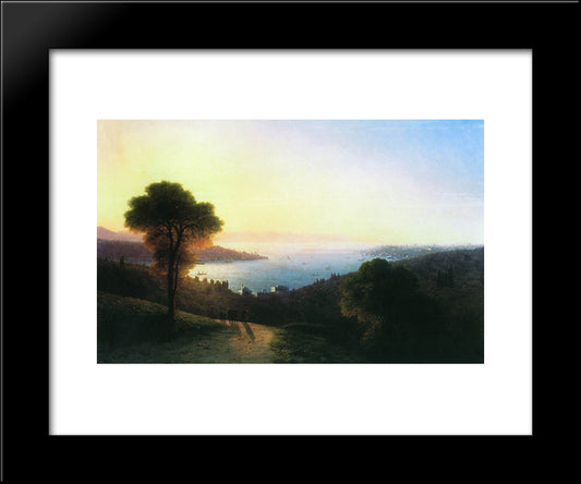 View Of The Bosporus 20x24 Black Modern Wood Framed Art Print Poster by Aivazovsky, Ivan