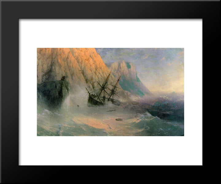 The Shipwreck 20x24 Black Modern Wood Framed Art Print Poster by Aivazovsky, Ivan