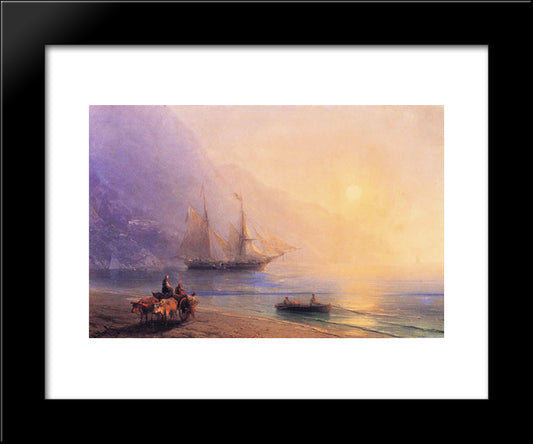 Loading Provisions Off The Crimean Coast 20x24 Black Modern Wood Framed Art Print Poster by Aivazovsky, Ivan
