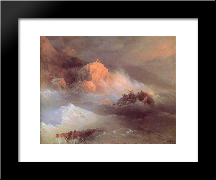 The Shipwreck 20x24 Black Modern Wood Framed Art Print Poster by Aivazovsky, Ivan