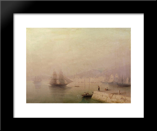 Morning. Bay 20x24 Black Modern Wood Framed Art Print Poster by Aivazovsky, Ivan