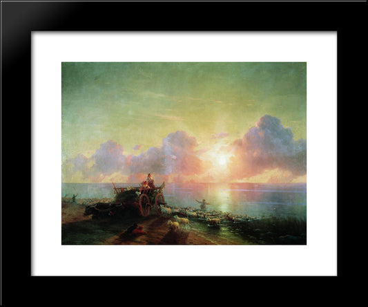 Sheepdip 20x24 Black Modern Wood Framed Art Print Poster by Aivazovsky, Ivan