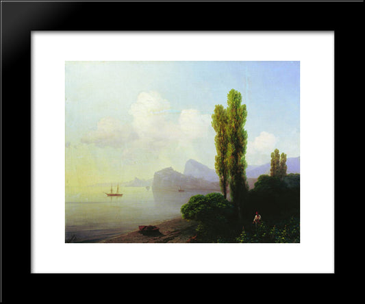 View Of Sudak Bay 20x24 Black Modern Wood Framed Art Print Poster by Aivazovsky, Ivan