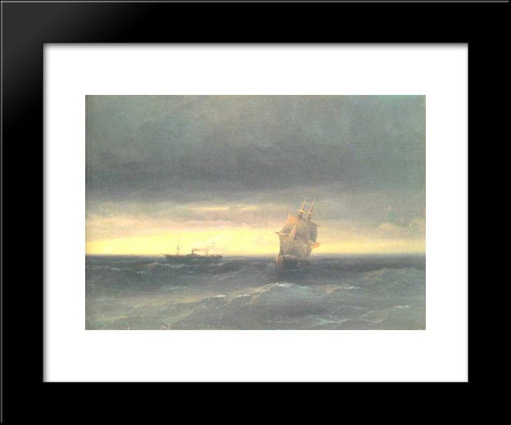 Sea 20x24 Black Modern Wood Framed Art Print Poster by Aivazovsky, Ivan