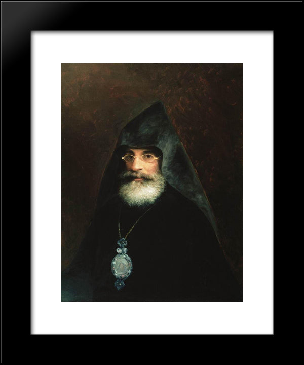 Portrait Of Gabriel Aivazian, The Artist'S Brother 20x24 Black Modern Wood Framed Art Print Poster by Aivazovsky, Ivan