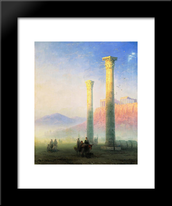 The Acropolis Of Athens 20x24 Black Modern Wood Framed Art Print Poster by Aivazovsky, Ivan