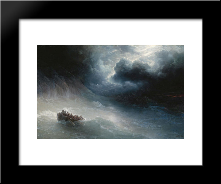 The Wrath Of The Seas 20x24 Black Modern Wood Framed Art Print Poster by Aivazovsky, Ivan