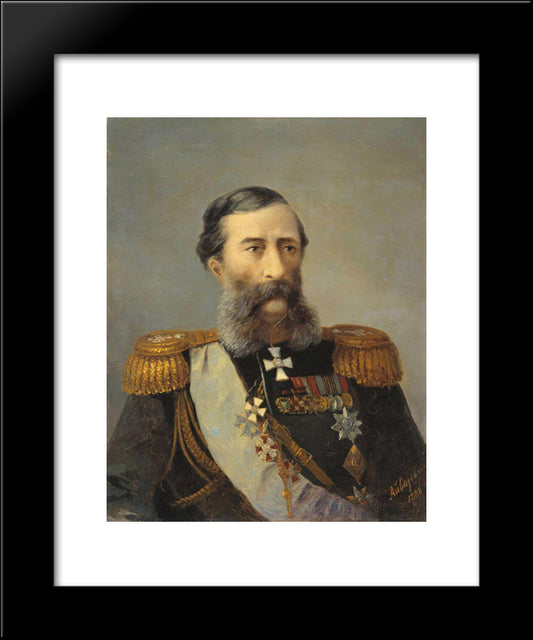Portrait Of Loris-Melikov 20x24 Black Modern Wood Framed Art Print Poster by Aivazovsky, Ivan