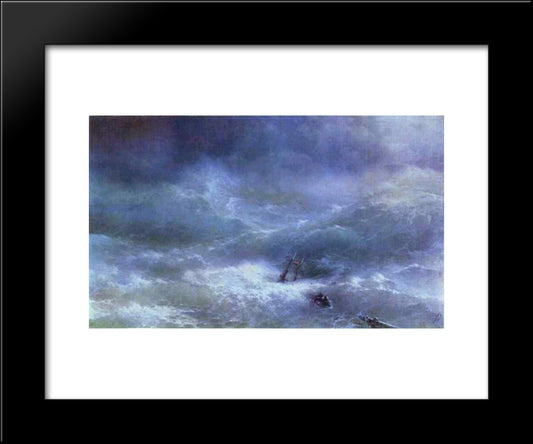 Storm 20x24 Black Modern Wood Framed Art Print Poster by Aivazovsky, Ivan