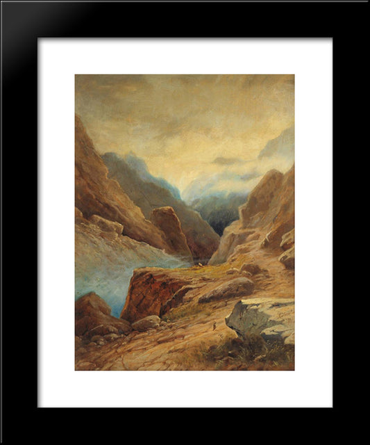 Darial Gorge 20x24 Black Modern Wood Framed Art Print Poster by Aivazovsky, Ivan