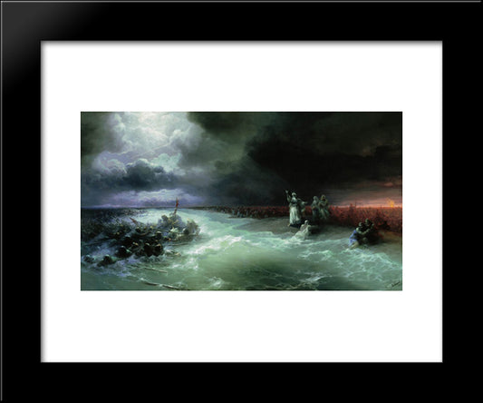 Passage Of The Jews Through The Red Sea 20x24 Black Modern Wood Framed Art Print Poster by Aivazovsky, Ivan