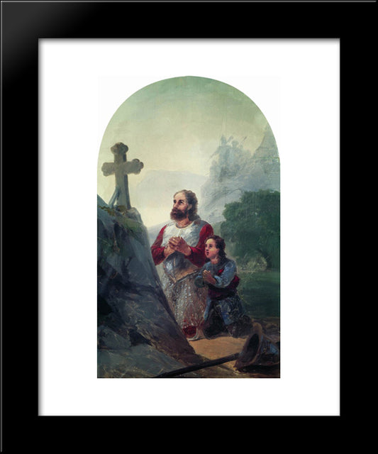 The Vow Before Avaraisk Battle 20x24 Black Modern Wood Framed Art Print Poster by Aivazovsky, Ivan