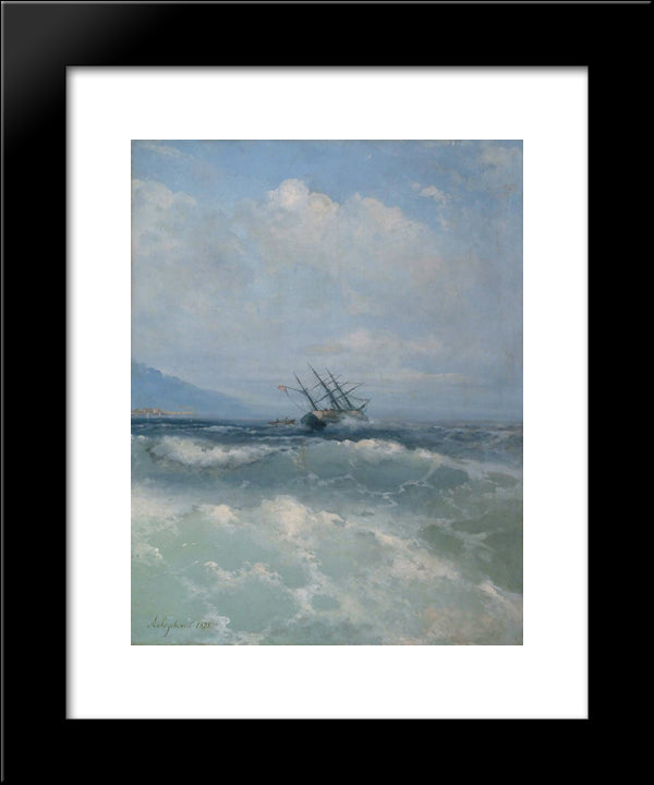 The Waves 20x24 Black Modern Wood Framed Art Print Poster by Aivazovsky, Ivan