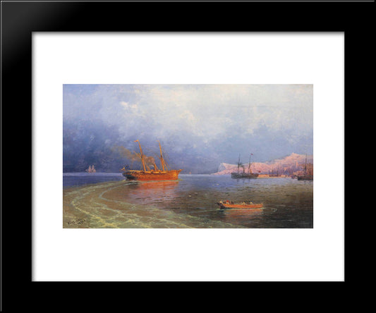 Near Coast Of Yalta 20x24 Black Modern Wood Framed Art Print Poster by Aivazovsky, Ivan