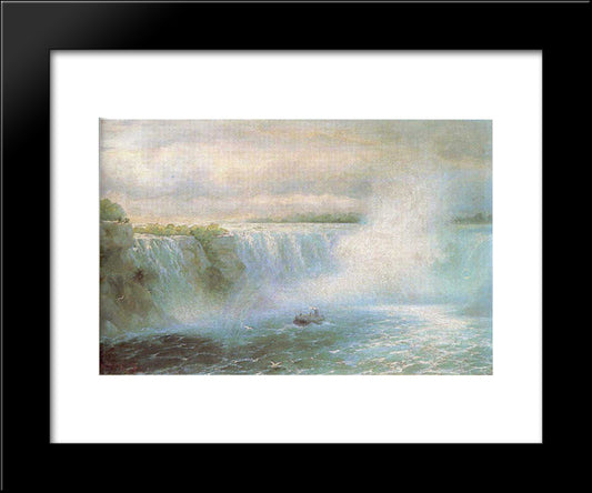 The Niagara Waterfall 20x24 Black Modern Wood Framed Art Print Poster by Aivazovsky, Ivan