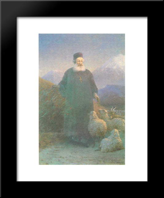 Katolikos Hrimyan Near Emiadzin 20x24 Black Modern Wood Framed Art Print Poster by Aivazovsky, Ivan