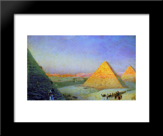 Pyramids 20x24 Black Modern Wood Framed Art Print Poster by Aivazovsky, Ivan