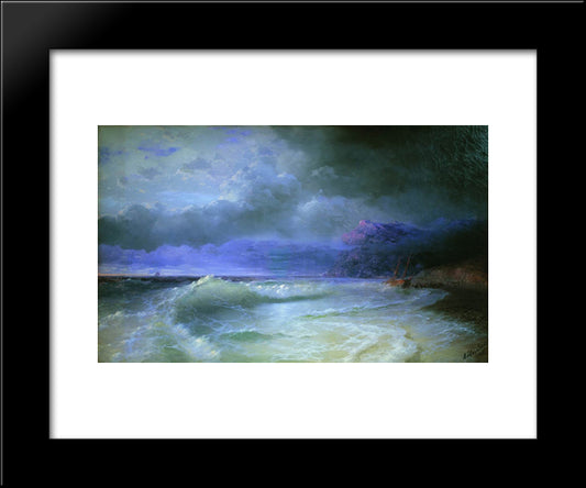 Wave 20x24 Black Modern Wood Framed Art Print Poster by Aivazovsky, Ivan