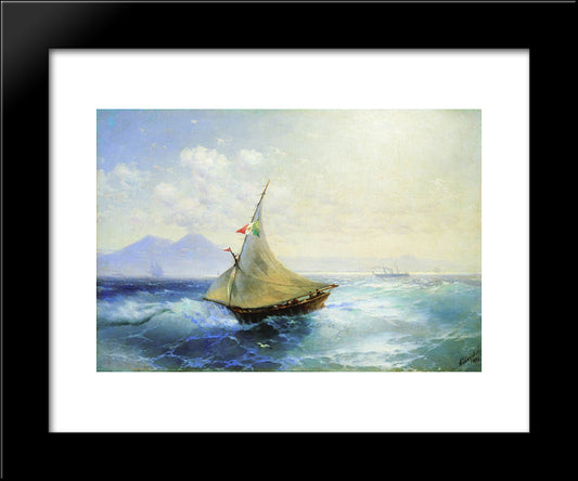 Landscape With Vesuvius 20x24 Black Modern Wood Framed Art Print Poster by Aivazovsky, Ivan