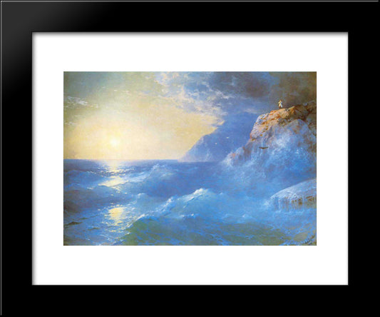 Napoleon On Island Of St. Helen 20x24 Black Modern Wood Framed Art Print Poster by Aivazovsky, Ivan