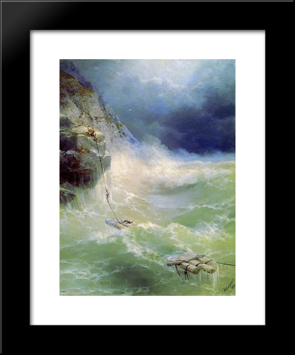 Surf 20x24 Black Modern Wood Framed Art Print Poster by Aivazovsky, Ivan