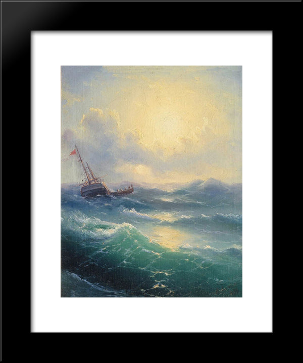 Sea 20x24 Black Modern Wood Framed Art Print Poster by Aivazovsky, Ivan