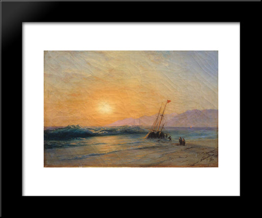 Sunset At Sea 20x24 Black Modern Wood Framed Art Print Poster by Aivazovsky, Ivan