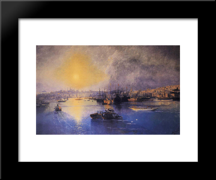 Constantinople Sunset 20x24 Black Modern Wood Framed Art Print Poster by Aivazovsky, Ivan