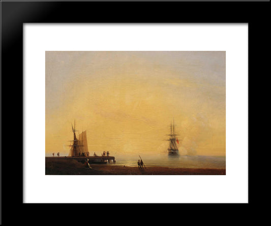 Evening. On The Roads 20x24 Black Modern Wood Framed Art Print Poster by Aivazovsky, Ivan