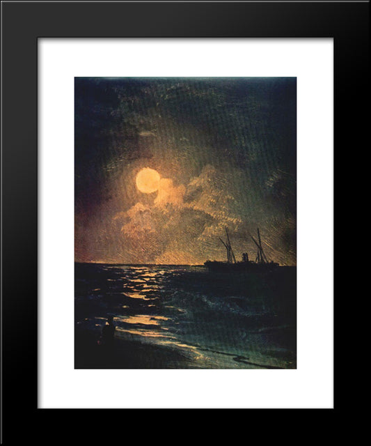 Moonlit Night 20x24 Black Modern Wood Framed Art Print Poster by Aivazovsky, Ivan